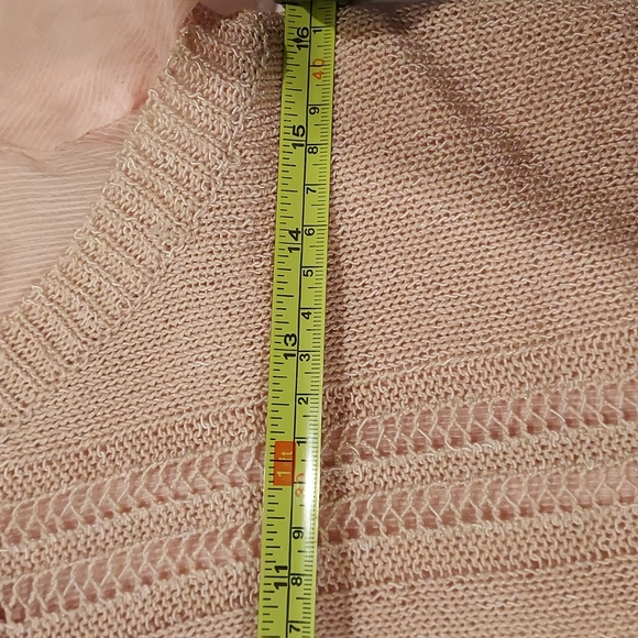 NWOT Women's Simply Couture Peach Sheer Soutache Lace Top Size M - Picture 10 of 11